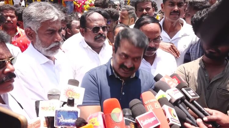 14-04-2023 மதுரை பெருங்குடி வானூர்தி நிலையம் – சீமான் செய்தியாளர் சந்திப்பு | அண்ணல் அம்பேத்கர்