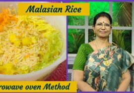 Malasian rice -Microwave oven method-Simple yet tasty/Lunch box idea/மலேசியன் ரைஸ்-Mallika Badrinath