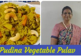 Pudhina Vegetable Pulav / Mint Pulav / புதினா புலவு – Mallika Badrinath