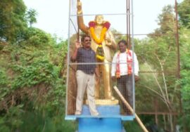 மதுராந்தகம் வேட்பாளர் ஜானகிராமன் அம்பேத்கர் சிலைக்கு மாலை அணிவித்து மரியாதை செலுத்தினர் | தச்சூர் |